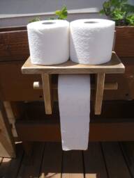T-Paper Holder With Shelf Sturdy & Unique-All Reclaimed Wood-Extra Storage For 2 Rolls Or Air Freshener-A Great Conversation Piece