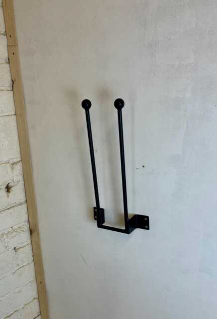 Handmade in The UK Black Wrought Iron Steel Metal Welded Wall Mounted 1 Pair Wellington Boot Welly Rack Stand Storage - image 1