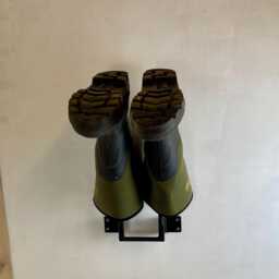 Handmade in The UK Black Wrought Iron Steel Metal Welded Wall Mounted 1 Pair Wellington Boot Welly Rack Stand Storage - thumbnail 2