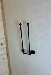 Handmade in The UK Black Wrought Iron Steel Metal Welded Wall Mounted 1 Pair Wellington Boot Welly Rack Stand Storage - thumbnail 1