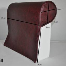 Oxblood Pair Faux Leather Queen Anne Style Antimacassar Sofa Chair Arm Cap Protectors - thumbnail 3