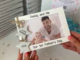 Personalised Handcrafted First Fathers Day Daddy Dad Photo Picture Frame Birthday Stars Gift Keepsake Any Wording 6x4 Print Son Daughter - thumbnail 1