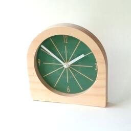 Art Deco Wooden Desk Clock Colorful Modern Silent Mantle Clock - thumbnail 3