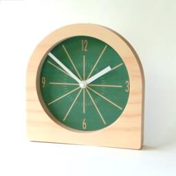 Art Deco Wooden Desk Clock Colorful Modern Silent Mantle Clock - thumbnail 1