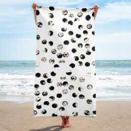 Black & White Patterned Beach Towel Modern Spa Decor - thumbnail 2