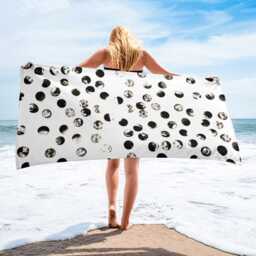Black & White Patterned Beach Towel Modern Spa Decor - thumbnail 3