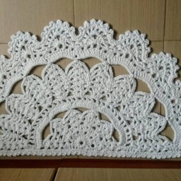 Crochet Half Circle Rug White Polyester Doily Rug - 22x40 Inches - thumbnail 2
