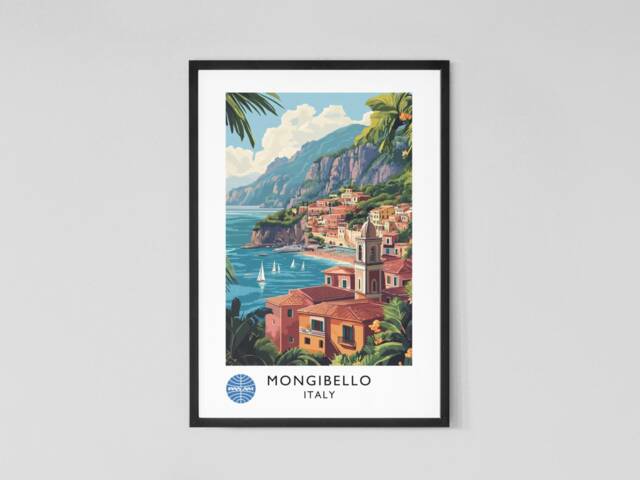 Mongibello Vintage Style Travel Poster - Patricia Highsmith The Talented Mr Ripley Wall Art Home Decor Classic Fiction - image 1