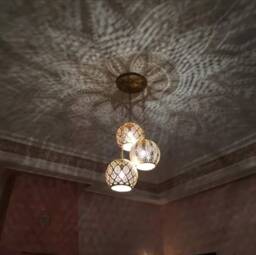 Moroccan Lamp - Ceiling With 3 Brass Balls Pendant Lamps Home Lampshades