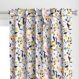 Pastel Floral Curtain Panel - Watercolor Nursery Spring Bohemian Boho Chic Girly Custom Sierra-Floral By Crystal_Walen - thumbnail 1