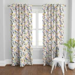 Pastel Floral Curtain Panel - Watercolor Nursery Spring Bohemian Boho Chic Girly Custom Sierra-Floral By Crystal_Walen - thumbnail 2