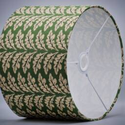 Deep Green Oak Leaf Lampshade Table Floor Lamp/Ceiling Pendant Small Medium Large 15cm 20cm 25cm 30cm 35cm 40cm UK Fabric Drum Light Shade - thumbnail 3