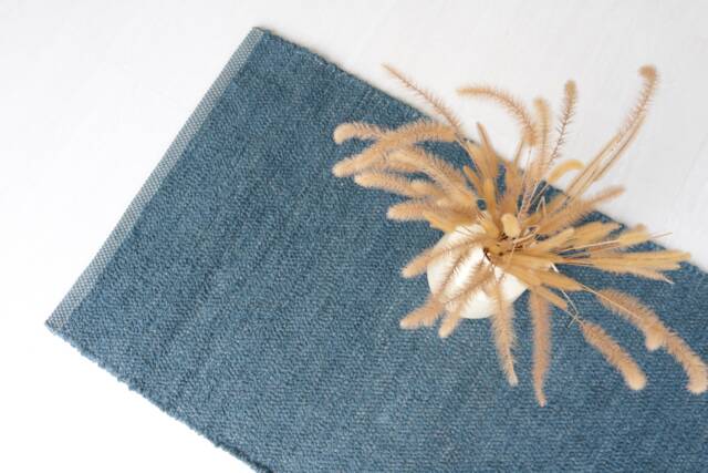 Runner Rug Petrol Blue 200 cm, Hallway Rug, Kitchen Runner Bathroom Cotton Bohemian Tapis De Passage - image 1