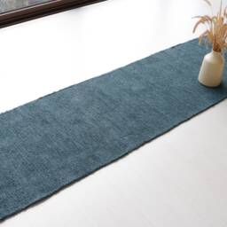 Runner Rug Petrol Blue 200 cm, Hallway Rug, Kitchen Runner Bathroom Cotton Bohemian Tapis De Passage - thumbnail 3