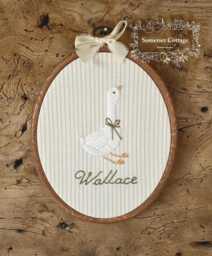 Silly Goose Embroidery Hoop Custom Name Colour Nursery Wall Art. Beatrix Potter Style Baby Gift. Newborn Baby Announcement - thumbnail 1