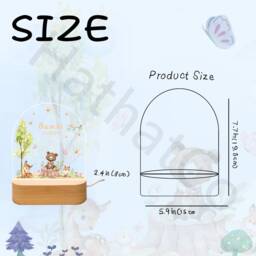 Custom Baby Name Animal Night Light, Nursery Shower Gift - thumbnail 3
