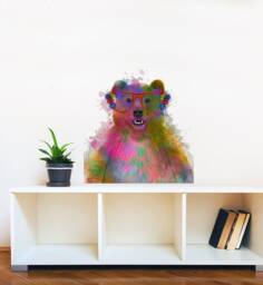 Rainbow Bear With Glasses Wall Sticker Decal - Kids Stickers, Animals Childrens Decals, Art, Room
