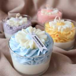 Cream Daisy Flower Soy Candle, Relaxing Home Decor, Natural Scented Floral Aromatherapy Candle For Gift, Ice - thumbnail 2