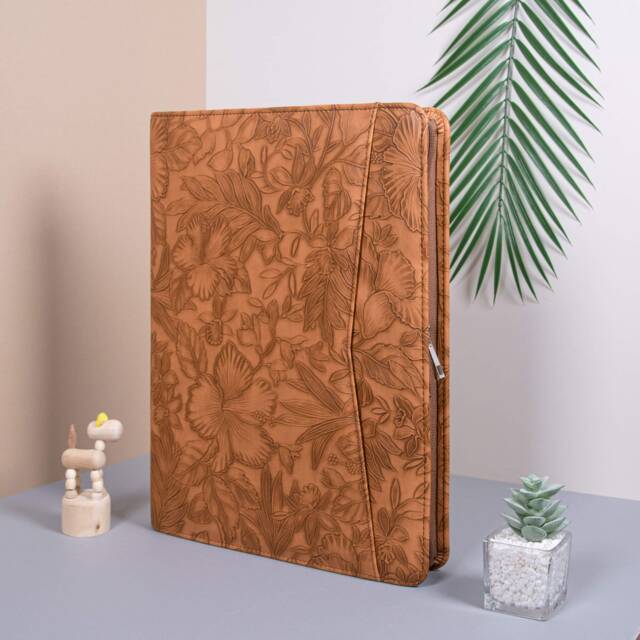 Engraved Embossed Pu Leather Portfolio, Leather Padfolio Organizer, Custom A4 Notebook Cover, Personalized Gifts, Graduation Gift For Girl - image 1