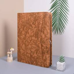 Engraved Embossed Pu Leather Portfolio, Leather Padfolio Organizer, Custom A4 Notebook Cover, Personalized Gifts, Graduation Gift For Girl - thumbnail 1