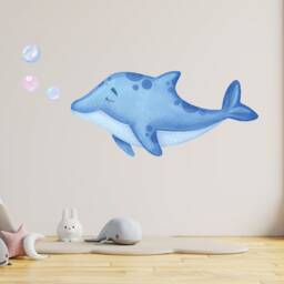 Dolphin Wall Sticker - Ocean World Decal Sea Nursery Decor Watercolour Art Kids Room Decals Thevinylcreations - thumbnail 2