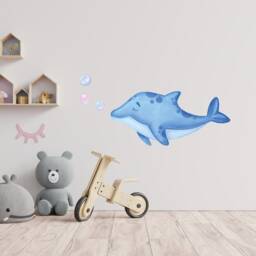 Dolphin Wall Sticker - Ocean World Decal Sea Nursery Decor Watercolour Art Kids Room Decals Thevinylcreations - thumbnail 3