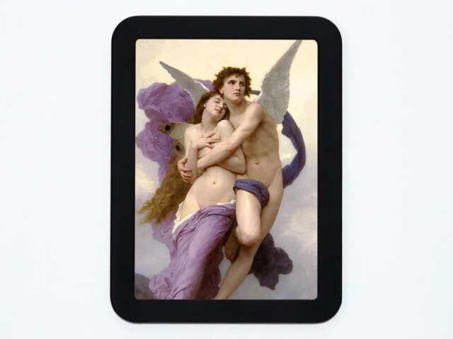 The Rapture Of Psyche Bouguereau Cupid Greek Mythology Realism Nymph Angel Sky Wings Classic Painting Wooden Framed Art Print - image 1