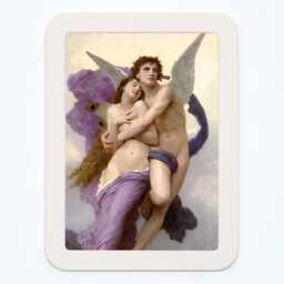 The Rapture Of Psyche Bouguereau Cupid Greek Mythology Realism Nymph Angel Sky Wings Classic Painting Wooden Framed Art Print - thumbnail 2