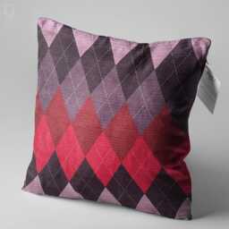 Diamond Pattern Cushion Cover With Warm Multicolour - Double Sided Printing Throw Pillow On The Soft Chenille Different Sizes - thumbnail 3