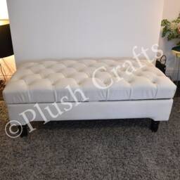 Customizable Tufted Upholstered Storage Bench - Elegant & Functional Seating With Hidden Brand New Hand Made - thumbnail 3