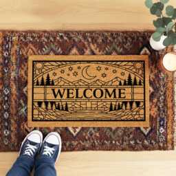 Night Sky Porch Mat - Pine Tree Forest Entryway D??cor - thumbnail 4