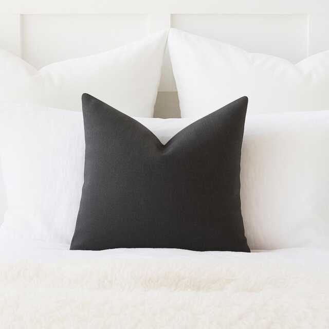 Charcoal Gray Throw Pillow Cover - Cotton Decorative Cushion European Sham Lumbar Multiple Sizes Square - image 1