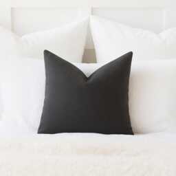 Charcoal Gray Throw Pillow Cover - Cotton Decorative Cushion European Sham Lumbar Multiple Sizes Square