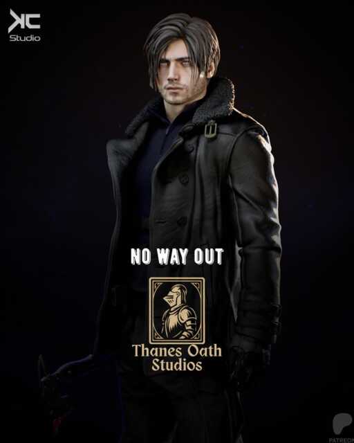 No Way Out - Dark Horror Survival Game Character Leon S Kennedy Resin Figure 16K - image 1
