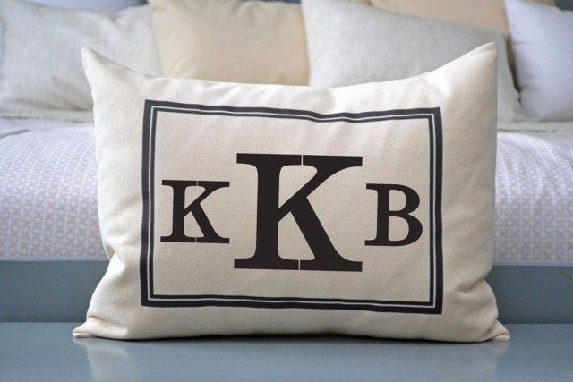 Personalized Pillow, Monogram, 4Th Anniv., Fiance Gift For Her, Mother's Day Gift, Engagement, Newlywed Cotton Anniversary, 2nd Anniv - image 1