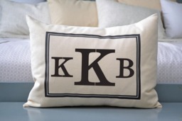 Personalized Pillow, Monogram, 4Th Anniv., Fiance Gift For Her, Mother's Day Gift, Engagement, Newlywed Cotton Anniversary, 2nd Anniv - thumbnail 1