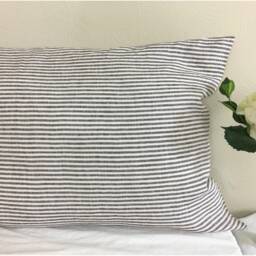 Cocoa Brown & White Striped Linen Duvet Cover, Natural Stripes, Standard Size Or Custom Size - thumbnail 3