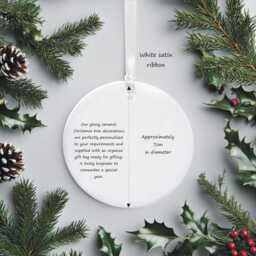 Grandson's First Christmas Ceramic Circle Tree Decoration - Cute Bunny Personalised Holiday Ornament Keepsake Xmas - thumbnail 4