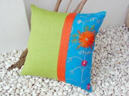 Embroidery Hemp Cushion Cover - thumbnail 1