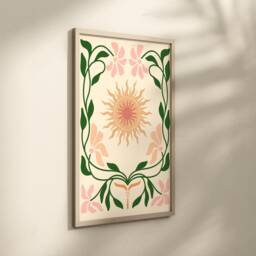 Boho Retro Floral Decorative Print - Colourful Bohemian Groovy Flowers, Abstract Flowers Foliage Botanical, Matisse Style, Pretty Spring Art - thumbnail 3