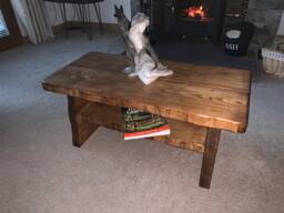 Coffee Table Waney Edge Live Edge Table Solid Wood Rustic Lounge With Shelf Oak Pine Walnut