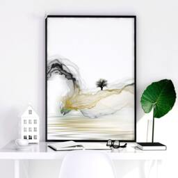 Watercolor Minimal Landscape Mountain Set Of 3 Prints, Living-Room Wall Decor, Above The Bed Art, Home Office Decor Wall Hangings - thumbnail 2