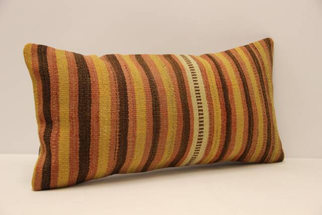 Designer Pillow, 12x24 Pillow Cover, Turkish Kilim Ethnic Decorative Throw, Boho Accent Pillow, Cushion Cover 4Oaf-464 - image 1
