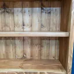 Handmade Rustic Bookcase With 6 Shelves, Rugger Brown Finish - thumbnail 3