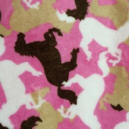 Free Embroidery 30 X 35 Pink & Brown Horsie Minky Satin Baby Blanket - thumbnail 3