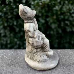 Sitting Bear Sculpture Outdoor Teddy Figure Concrete Animal Statue Cement Wildlife Decoration Handmade Front Door Decor - thumbnail 4