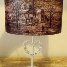 Vintage Wooden House Lampshade Handmade Retro Light Shade - thumbnail 3