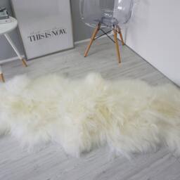 Genuine Icelandic Sheepskin Double Rug Creamy White, Ethically Sourced - thumbnail 3