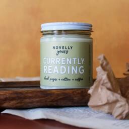 Book Candle - Currently Reading Gift For Readers, Smells Like Books, Coffee Scented Soy Wax Candle 9Oz - thumbnail 3
