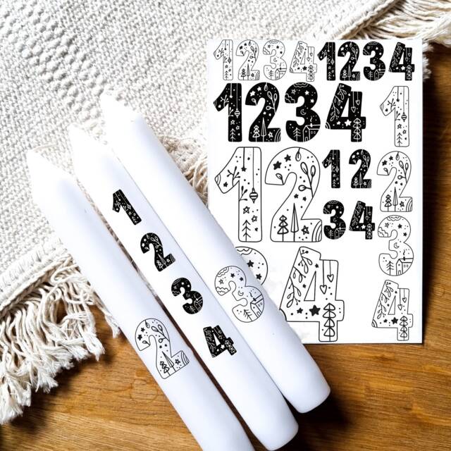 Candle Tattoos With Various Motifs - Water Slide Film Decorating Candles Christmas Advent Candle Tattoo - image 1